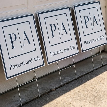 Branded yard signs with logo