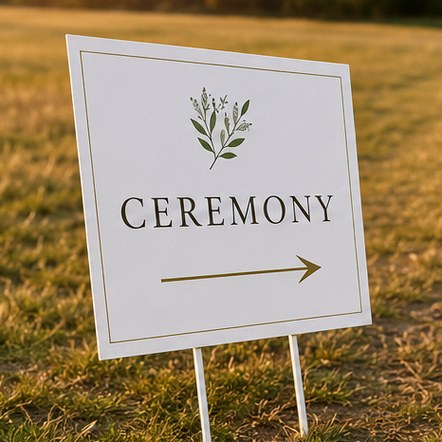Customized yard signs for events, weddings and markets