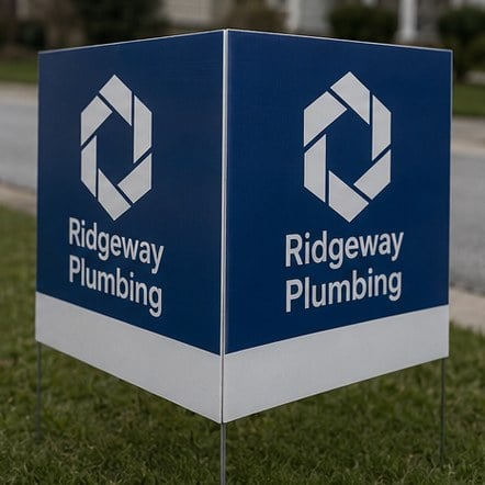 Double-Sided Yard Signs with H-Stakes with custom branding