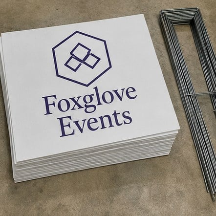 Promotional custom yard signs with company logo