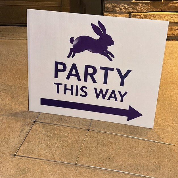Yard signs with logo — customer photo